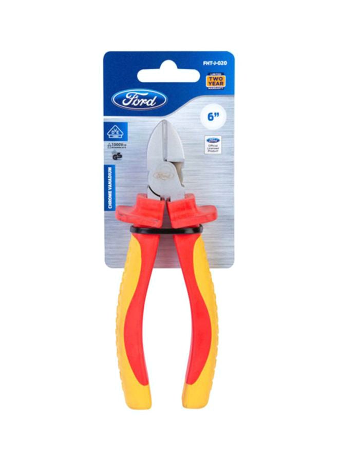 Heavy Duty Crv Vde Diagonal Cutter With A Soft Grip Handle Red / Orange 6inch