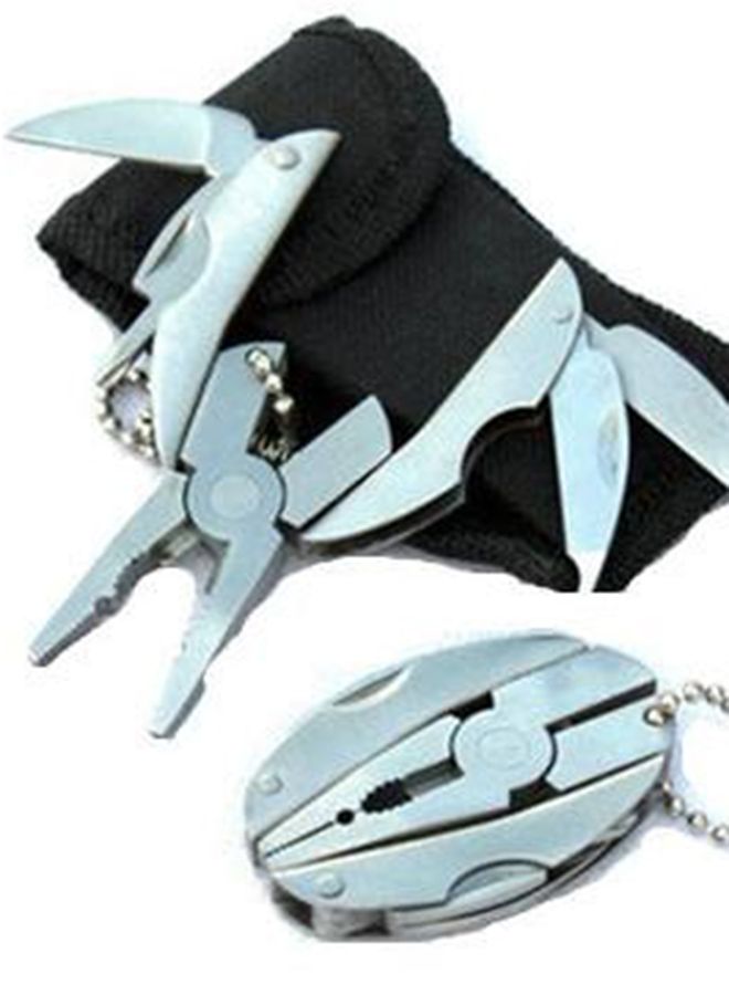 Keychain Frame Multi Function Mini Plier Silver