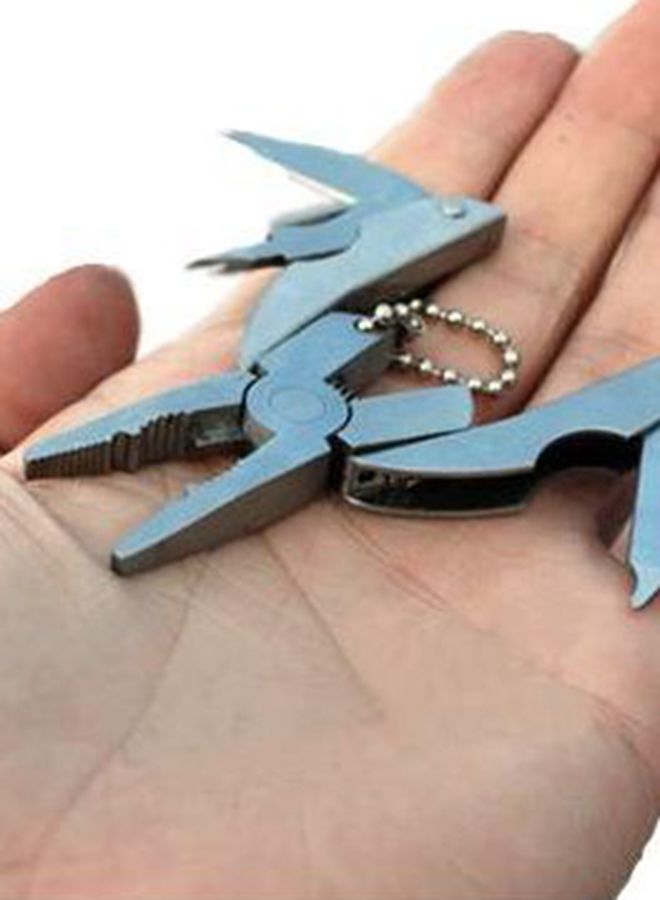 Keychain Frame Multi Function Mini Plier Silver