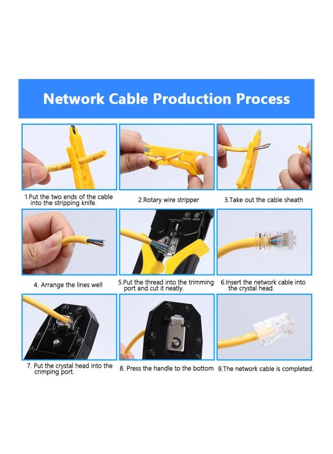 Network Repairing Plier Tool Kit Yellow/Black/Silver 48x30x26mm