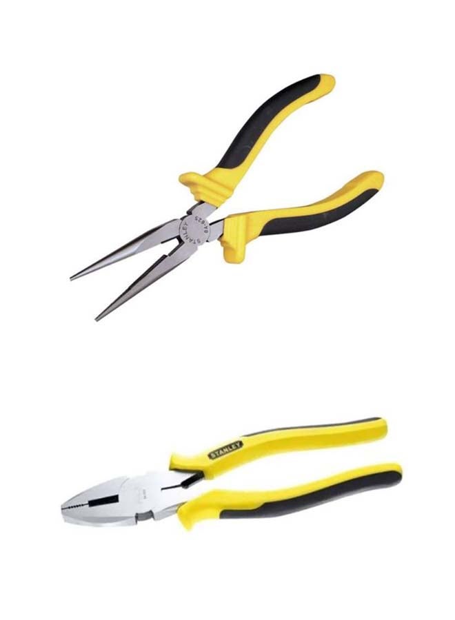 Bundle Offer Universal Slip Joint Plier And Bimaterial Straight Long-Nosed Plier yellow