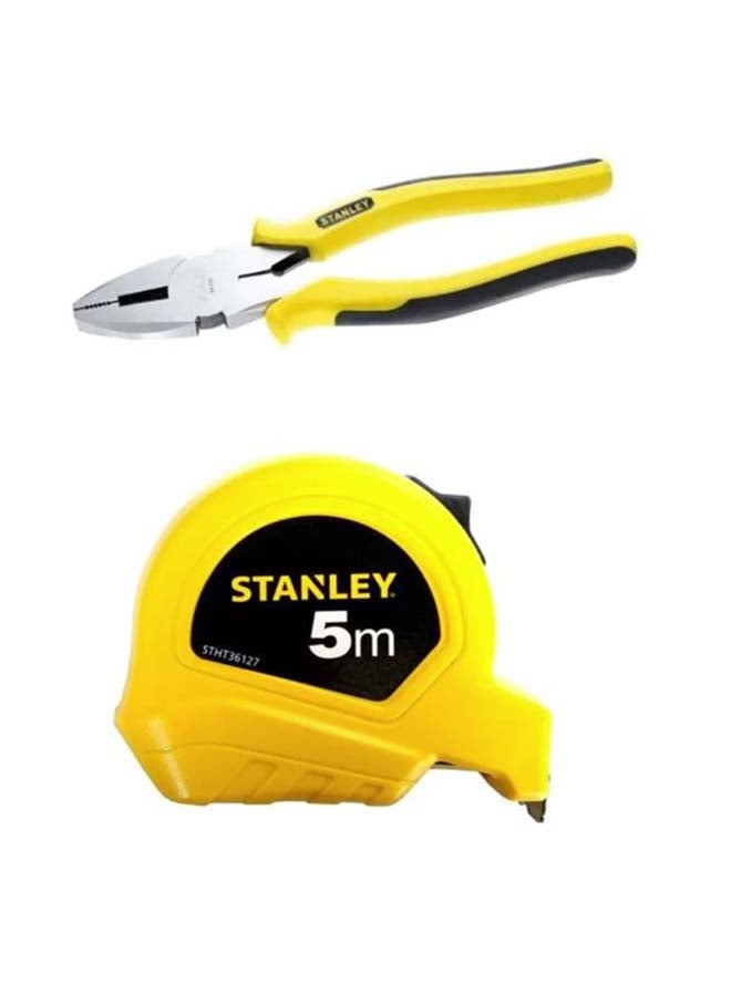 Bundle Offer Universal Slip Joint Pliers And  Plastic Measuring Tape 5 meters yellow 200mm
