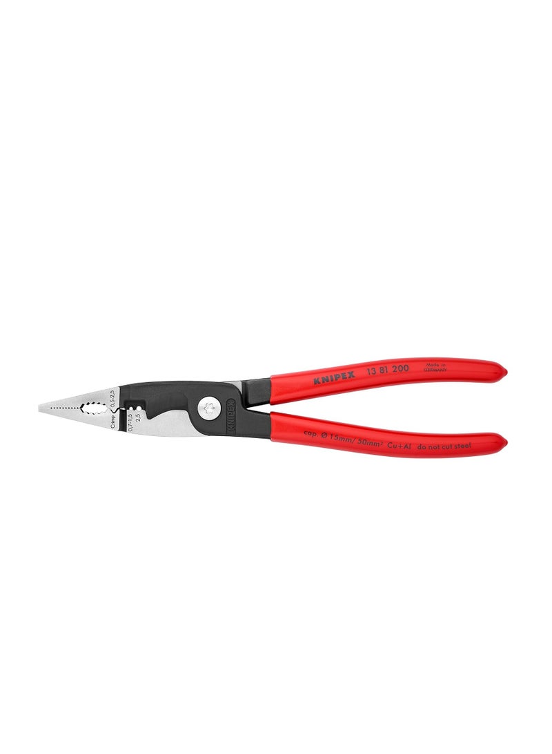 Pliers For Electrical Installation Black Plastic Coated 200 Mm