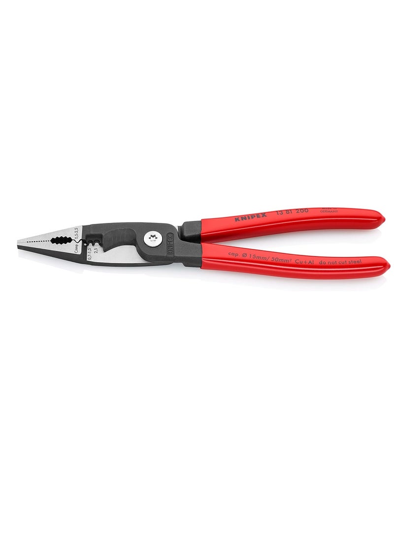 Pliers For Electrical Installation Black Plastic Coated 200 Mm