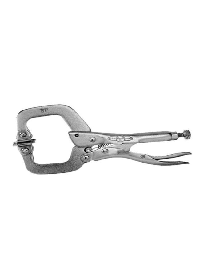 Locking C-Clamps With Swivel Pads Silver 18inch