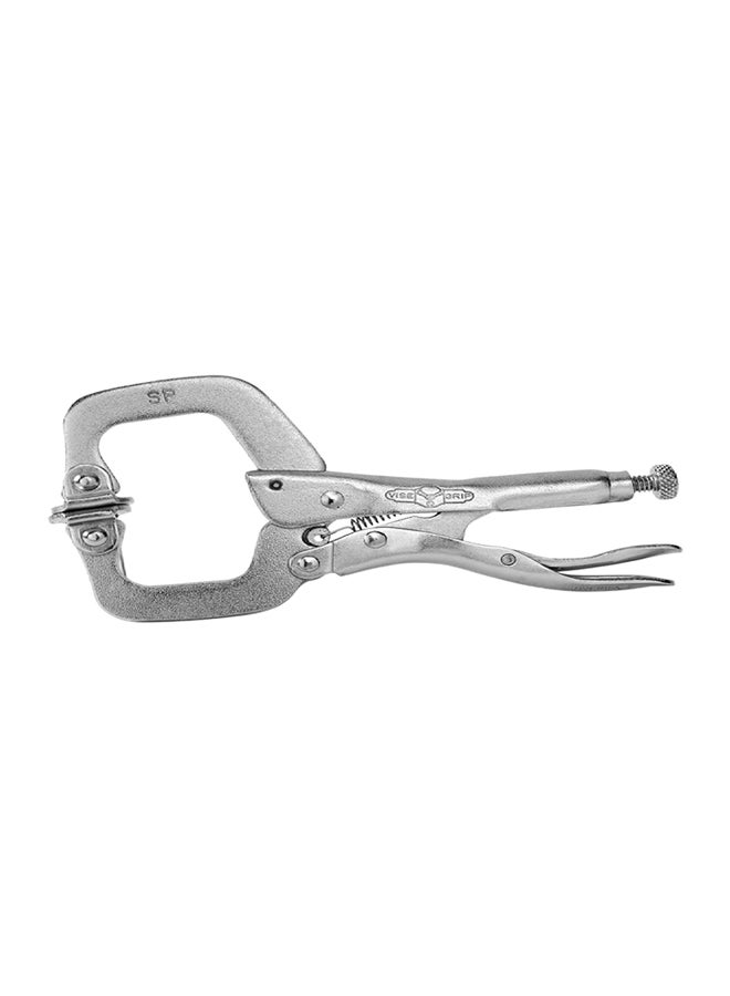 Steel C-Clamp Locking Plier Silver 11inch