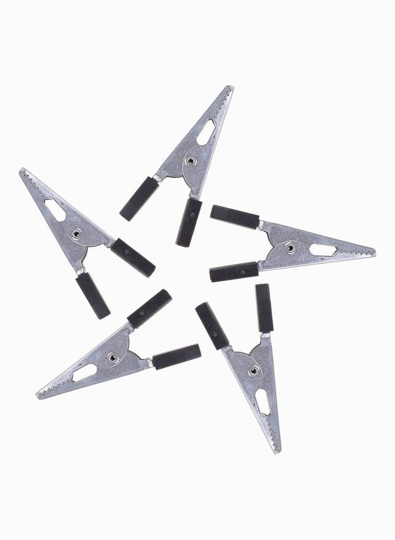 Alligator Clip, SYOSI Iron Clip Test with Sheath, Wire Ground Power Conductive 52MM Thick Iron, Cage Parrots Birds Prevent Escape Metal Safety Door Lock Accessories, Large 5Pcs