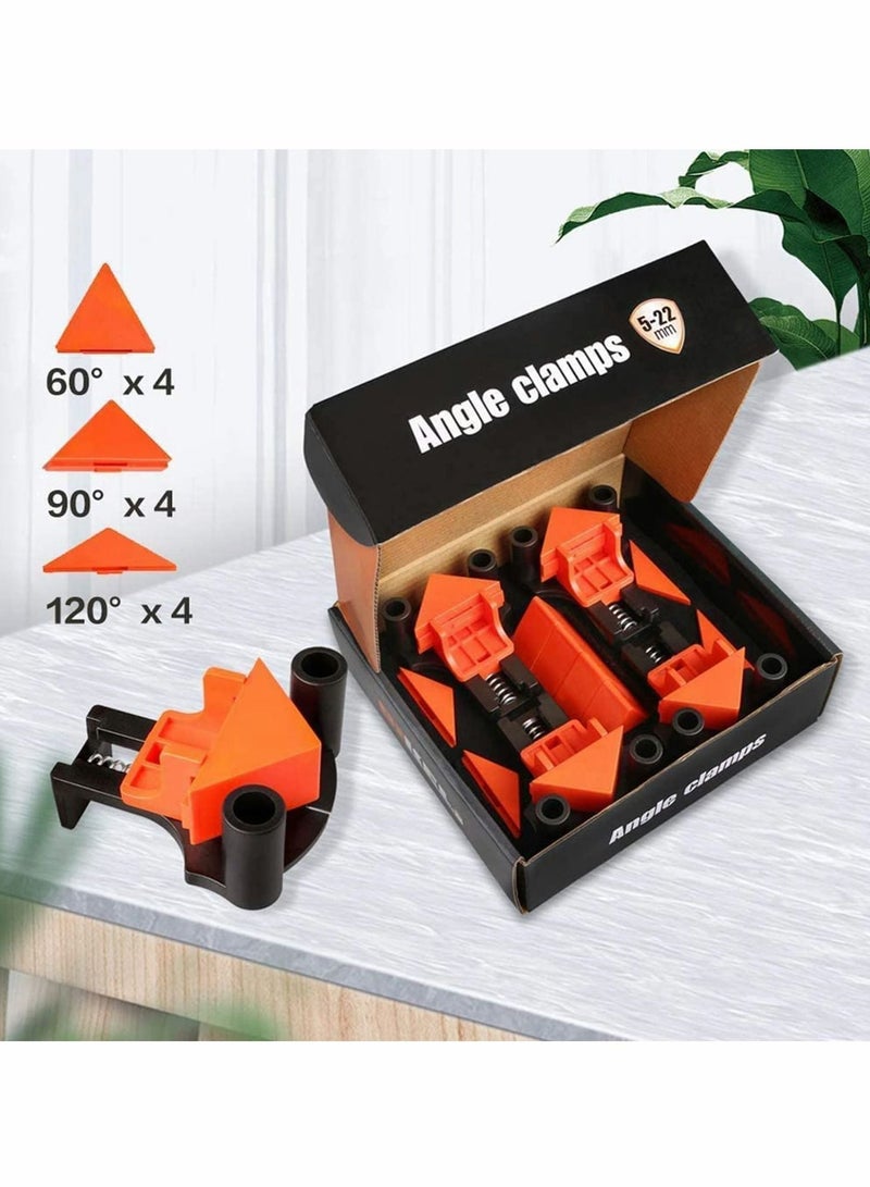 Corner Clamps for Woodworking, 4 Pcs Clip Fixe, 60/90/120 Degree Angle Wood Clamp Fixer Ruler