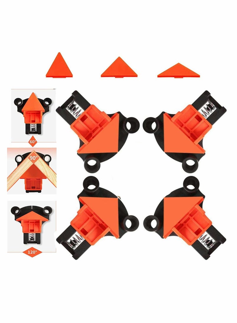 Corner Clamps for Woodworking, 4 Pcs Clip Fixe, 60/90/120 Degree Angle Wood Clamp Fixer Ruler