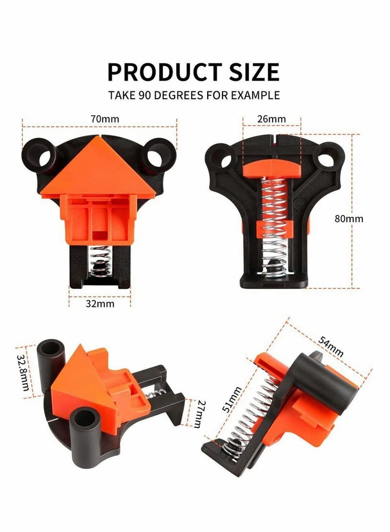 Corner Clamps for Woodworking, 4 Pcs Clip Fixe, 60/90/120 Degree Angle Wood Clamp Fixer Ruler