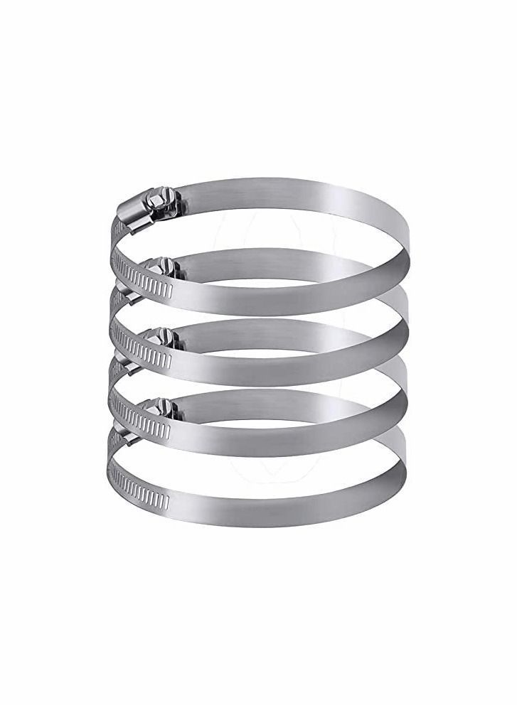 Metal Hose Clip, Large Size Adjustable Ducting Clamps Stainless Steel Clips for Securing Hoses and Pipes Tube, 8 Pieces