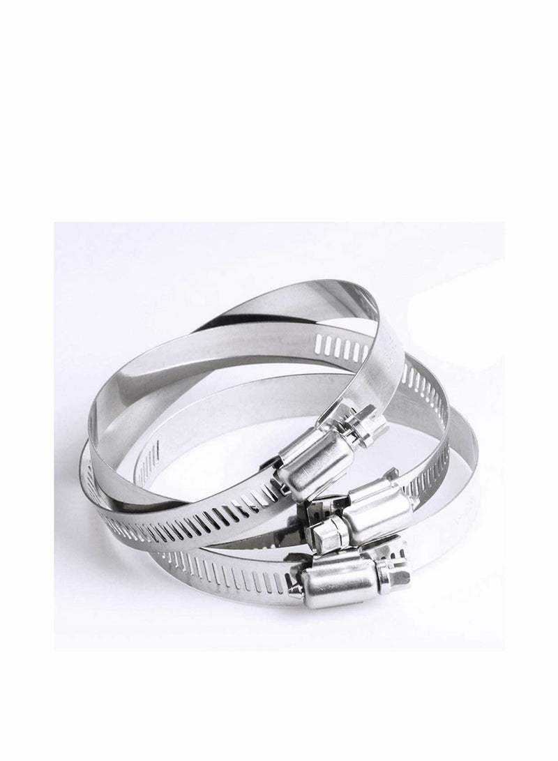 Metal Hose Clip, Large Size Adjustable Ducting Clamps Stainless Steel Clips for Securing Hoses and Pipes Tube, 8 Pieces