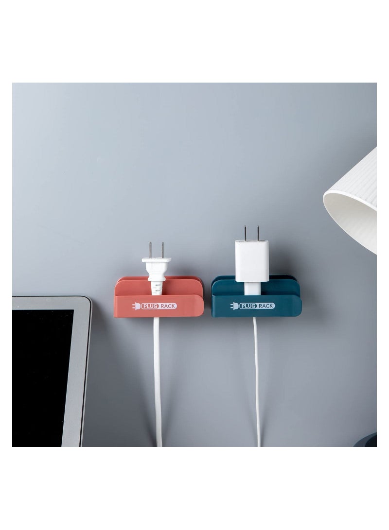 4 Pack Hole-Free Clamp Cable Plugs Organizer, Self Adhesive Management Cord Organizer (4 Colors)