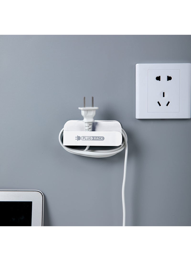 4 Pack Hole-Free Clamp Cable Plugs Organizer, Self Adhesive Management Cord Organizer (4 Colors)