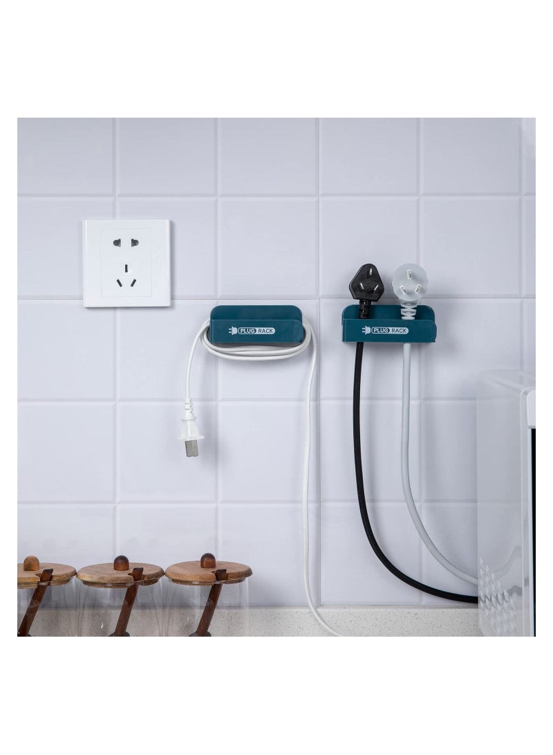 4 Pack Hole-Free Clamp Cable Plugs Organizer, Self Adhesive Management Cord Organizer (4 Colors)