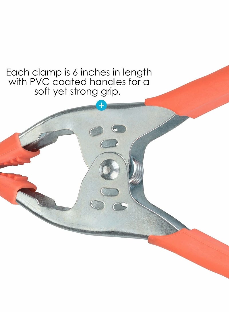 8 Pack Spring Clamp, 6 inch Clamp Large Super Heavy Duty Metal, for Strong Hardware Claps Woodworking, Wood, Pony, Photography, Furniture