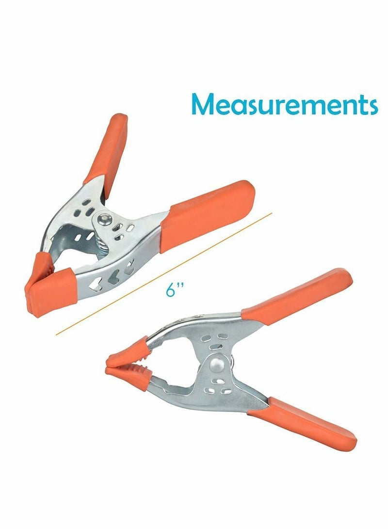 8 Pack Spring Clamp, 6 inch Clamp Large Super Heavy Duty Metal, for Strong Hardware Claps Woodworking, Wood, Pony, Photography, Furniture