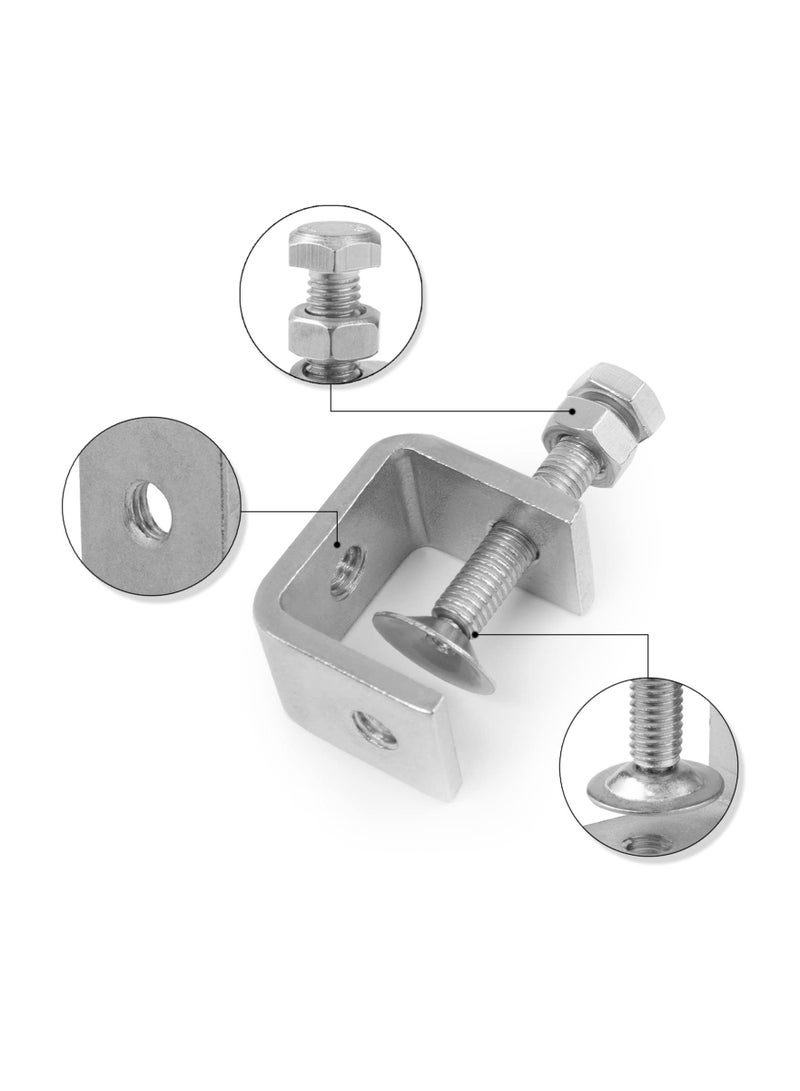 2 Pack 304 Stainless Steel Small C Clamps, 1 Inch Mini C-Clamps Heavy Duty With Wide Jaw Opening for Woodworking and Welding Mounting, Suitable Home Professional Use (30mm)