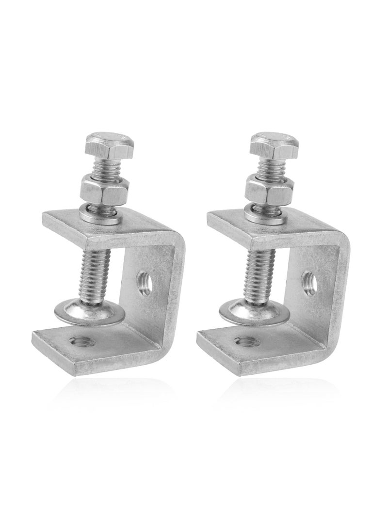 2 Pack 304 Stainless Steel Small C Clamps, 1 Inch Mini C-Clamps Heavy Duty With Wide Jaw Opening for Woodworking and Welding Mounting, Suitable Home Professional Use (30mm)