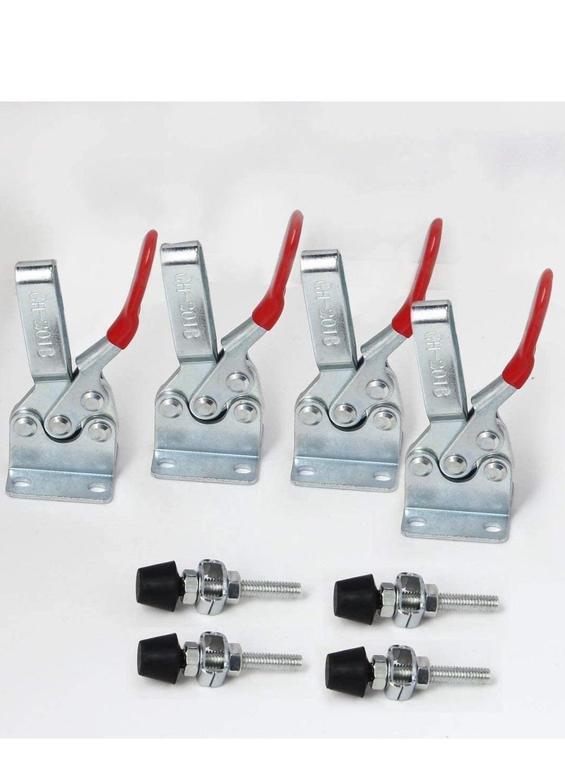 4Pcs Toggle Clamps Holding Capacity Stroke Push Pull Action Hand Tool Light Duty Clamp