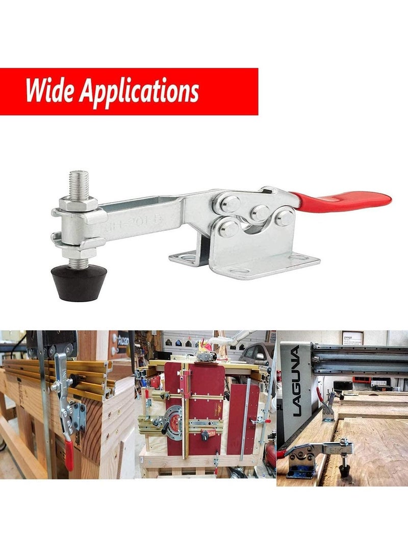 4Pcs Toggle Clamps Holding Capacity Stroke Push Pull Action Hand Tool Light Duty Clamp