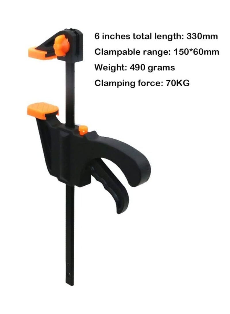 Quick Grip Clamps, Woodwork Ratchet Bar Clamp F Wood Clamps Set One Handed for Fast and Easy Clamping Applications distance 2 Pack 6 inch