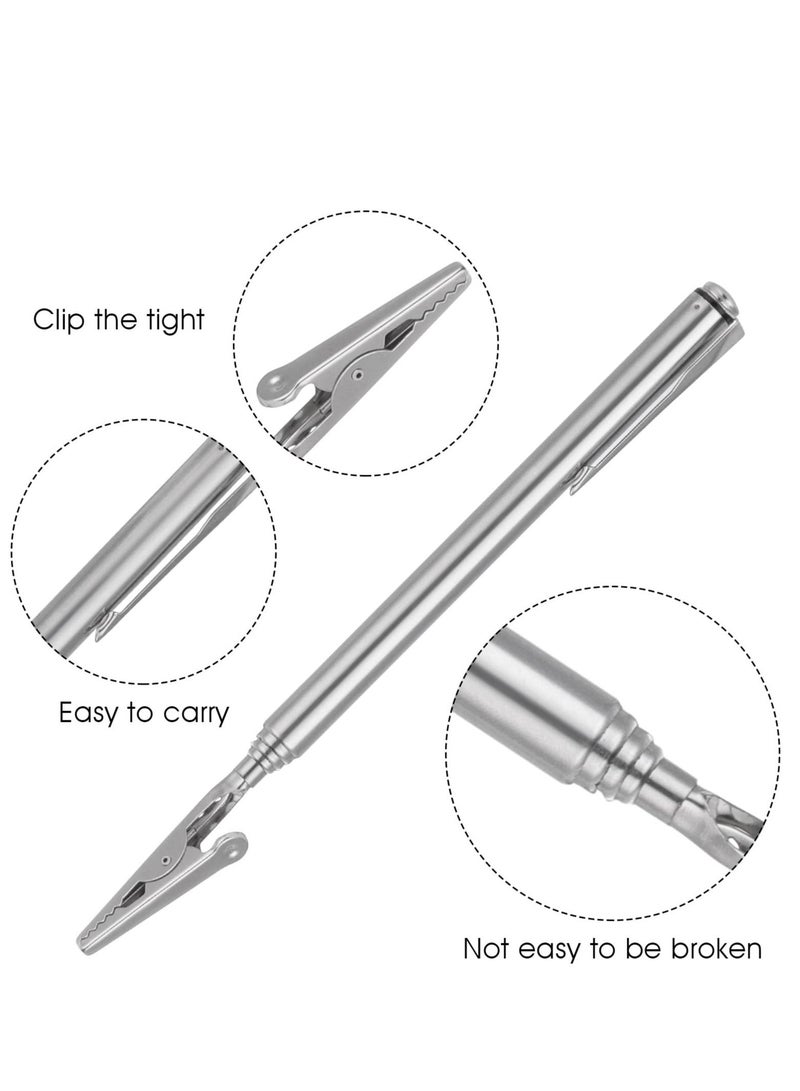 2 Pieces Telescoping Bracelet Jewelry Helper Tool Metal Alligator Clip Clamp Mechanics Home Automobile Repairing Fastening Picking Items