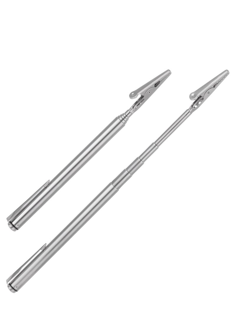 2 Pieces Telescoping Bracelet Jewelry Helper Tool Metal Alligator Clip Clamp Mechanics Home Automobile Repairing Fastening Picking Items
