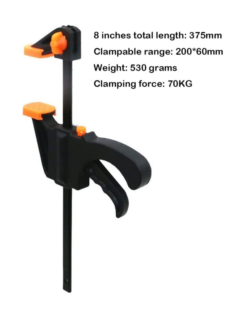 Quick Grip Clamps, Woodwork Ratchet Bar Clamp F Wood Clamps Set One Handed for Fast and Easy Clamping Applications distance 2 Pack 8 inch