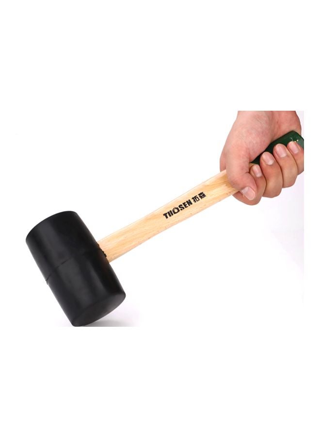 Rubber Mallet Dual Face Tile Hammer Black/Beige/Green 34.5x7.2x13.7cm