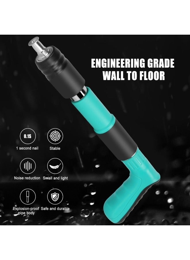 Mini Steel Nails Gun Tool 3 Gear Adjustable Fastening for Cement Wall DIY Woodworking Portable Nail Shooting Machine Low Noise Strength Adjustable Green Complete Kit Included