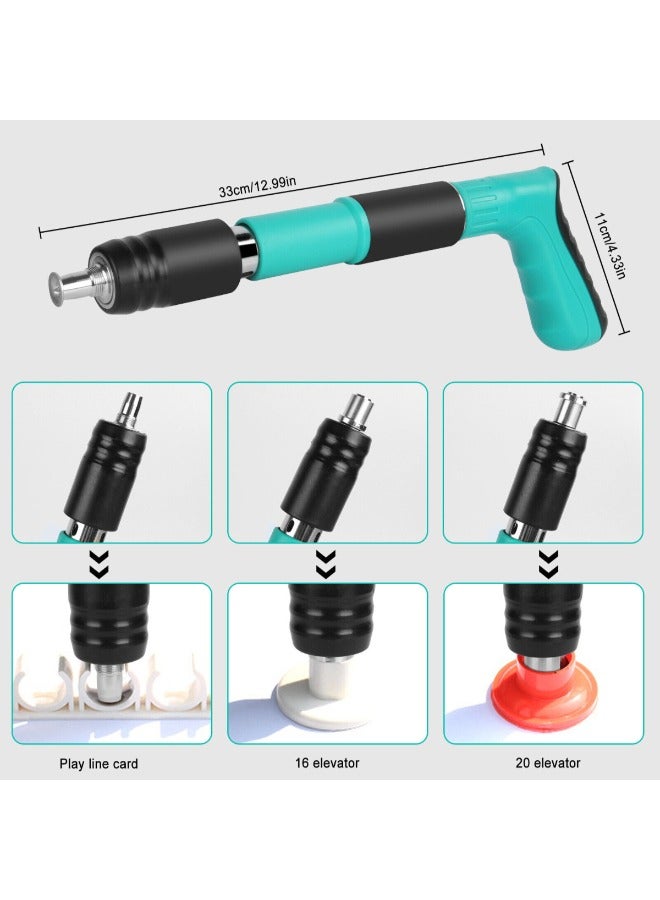 Mini Steel Nails Gun Tool 3 Gear Adjustable Fastening for Cement Wall DIY Woodworking Portable Nail Shooting Machine Low Noise Strength Adjustable Green Complete Kit Included