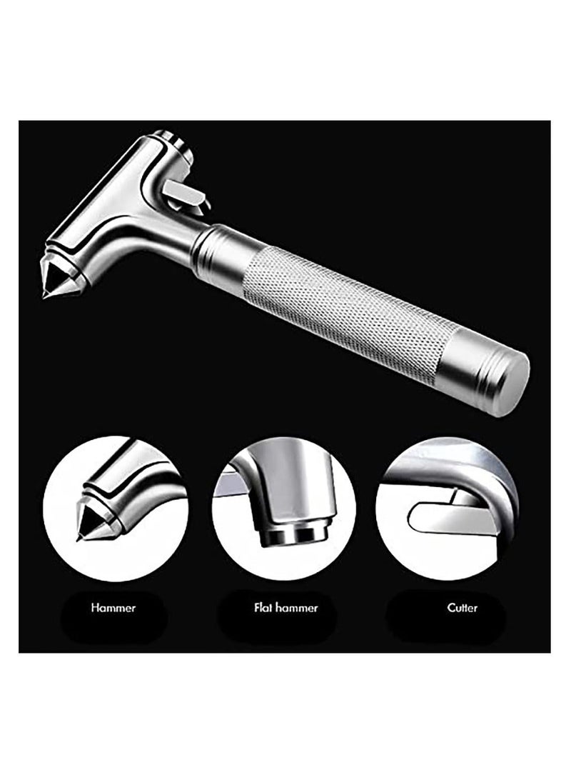 Metal Car Glass Breaker with Seat Belt Cutter, Automotive Safety Hammer, Emergecy Escape Tool, Portable Small Car Window Hammer, Hard Aluminium Alloy Head