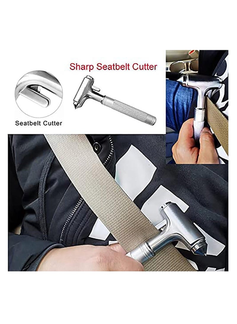 Metal Car Glass Breaker with Seat Belt Cutter, Automotive Safety Hammer, Emergecy Escape Tool, Portable Small Car Window Hammer, Hard Aluminium Alloy Head