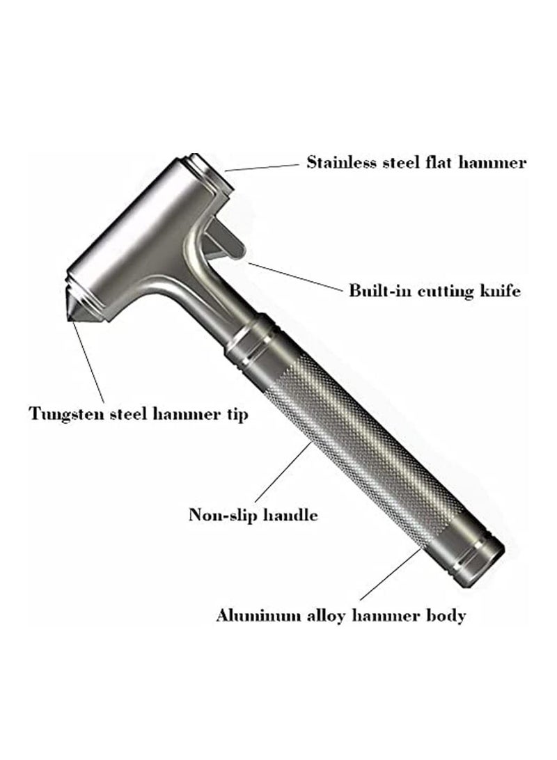 Metal Car Glass Breaker with Seat Belt Cutter, Automotive Safety Hammer, Emergecy Escape Tool, Portable Small Car Window Hammer, Hard Aluminium Alloy Head