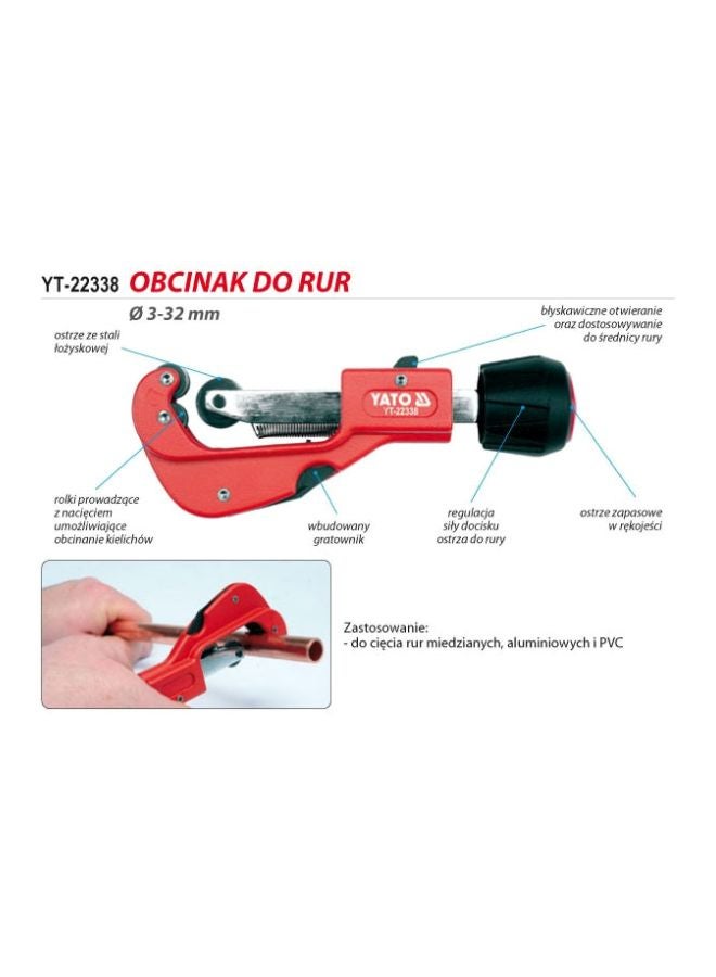 Pipe Cutter Spare Blade Red/Silver 32mm