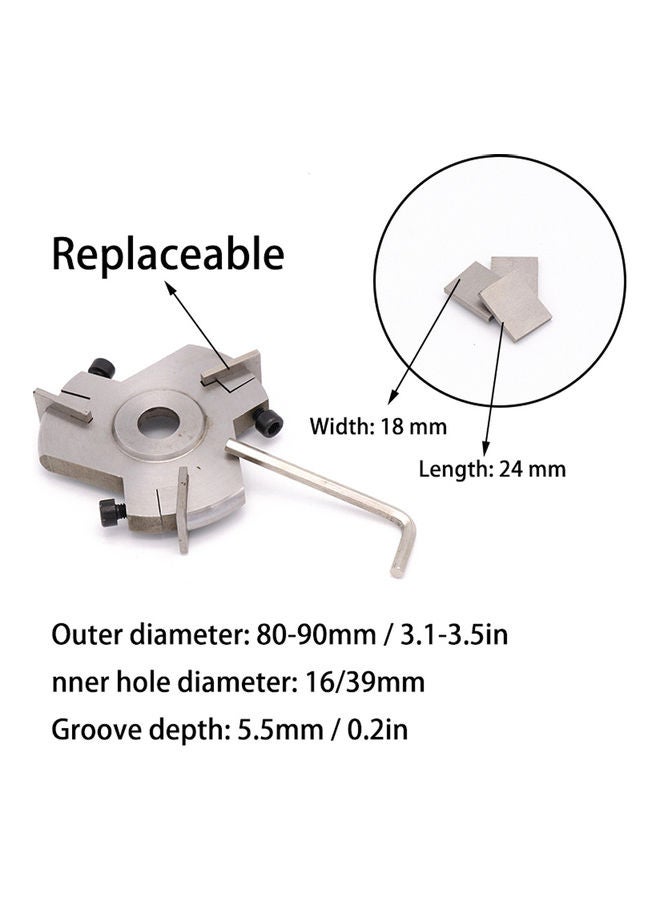 3-Blade Root Milling Cutter With Opener Silver 9x2x9cm