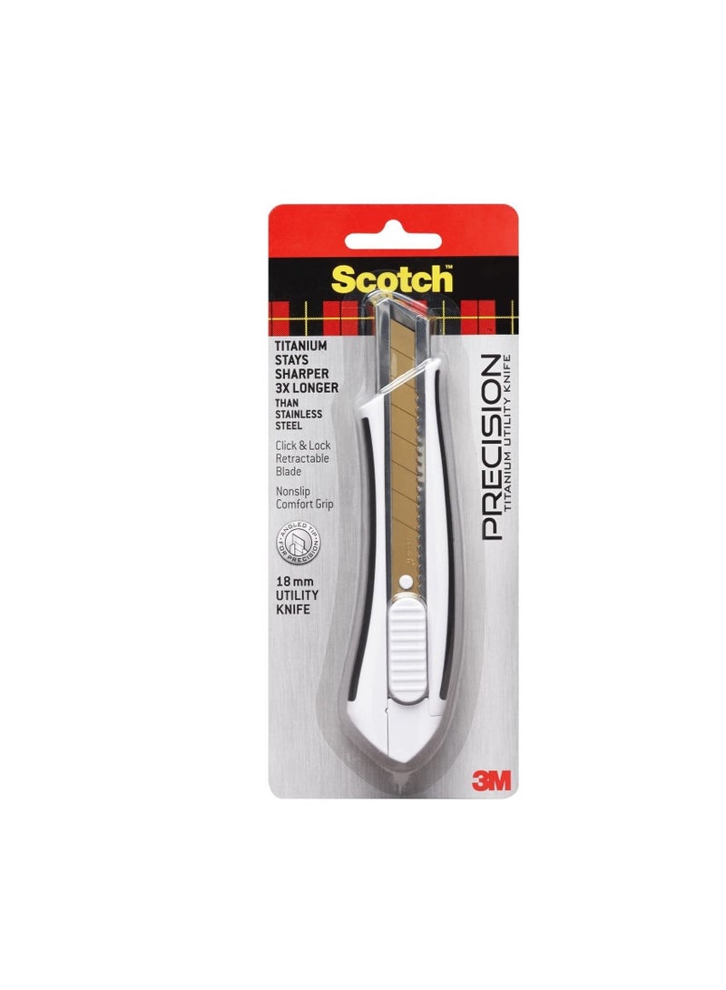 Scotch Titanium Utility Knife TI-KL. Precision Knife of 18mm blade, 1 knife/pack