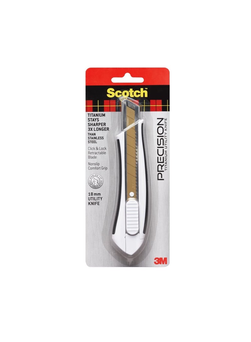 Scotch Titanium Utility Knife TI-KL. Precision Knife of 18mm blade, 1 knife/pack