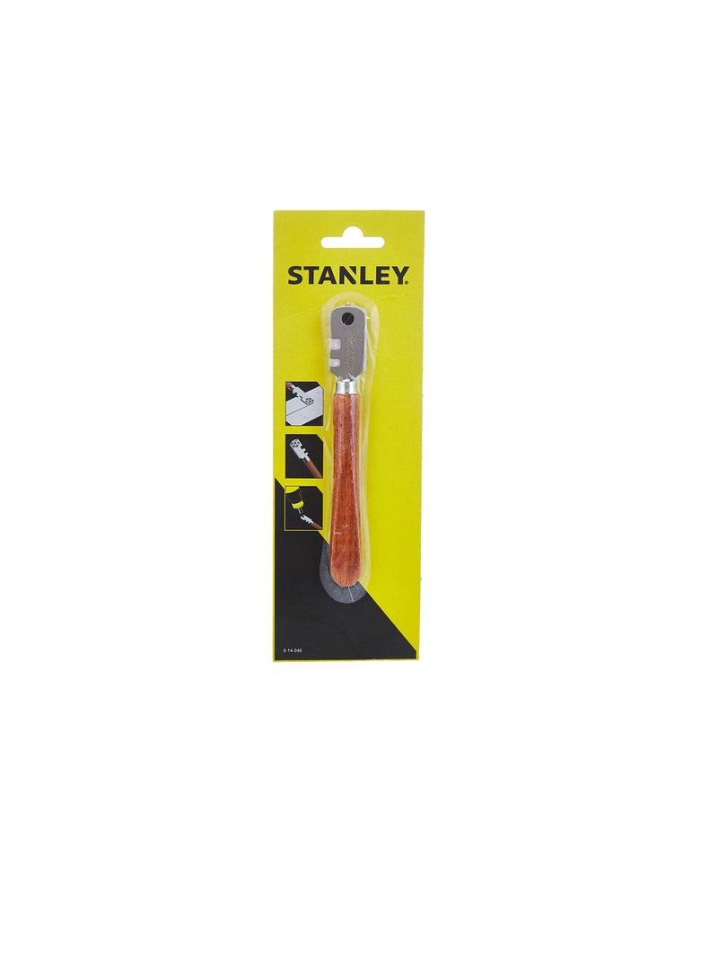 Stanley Glass Cutter 0-14-040 6 Steel Wheels, Brown and Silver