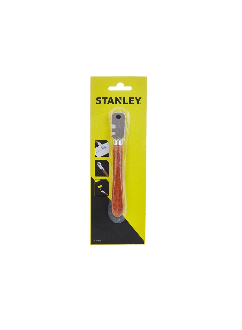 Stanley Glass Cutter 0-14-040 6 Steel Wheels, Brown and Silver