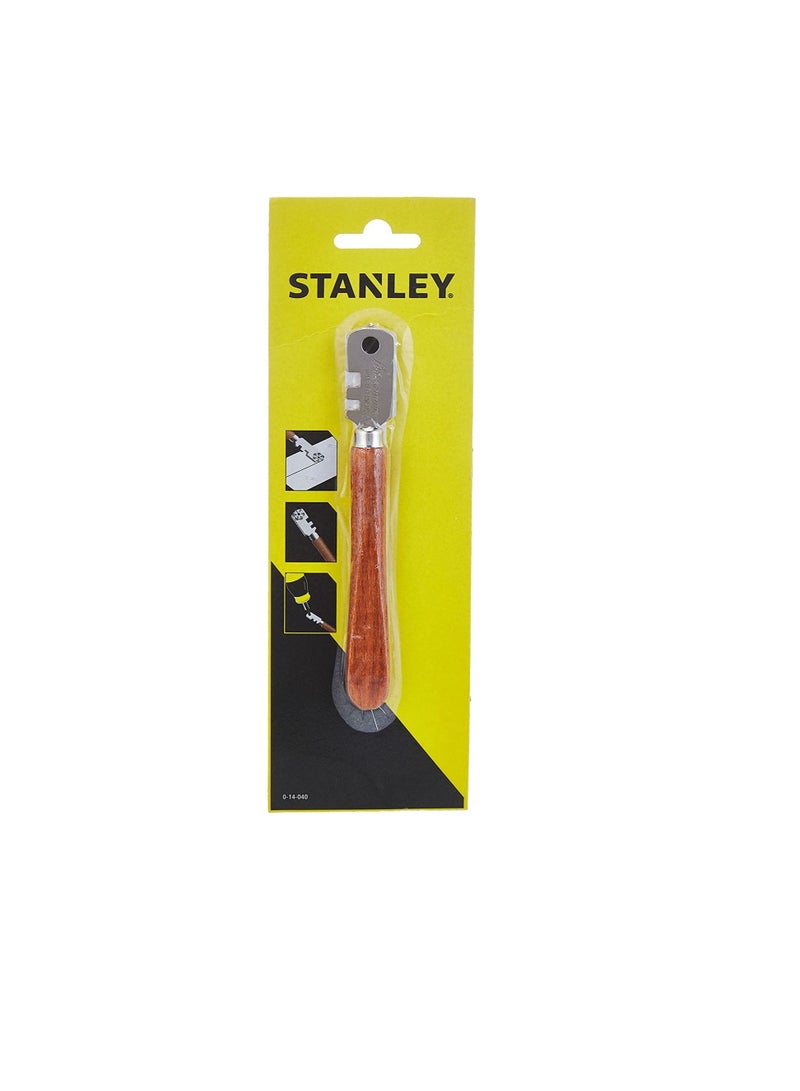 Stanley Glass Cutter 0-14-040 6 Steel Wheels, Brown and Silver