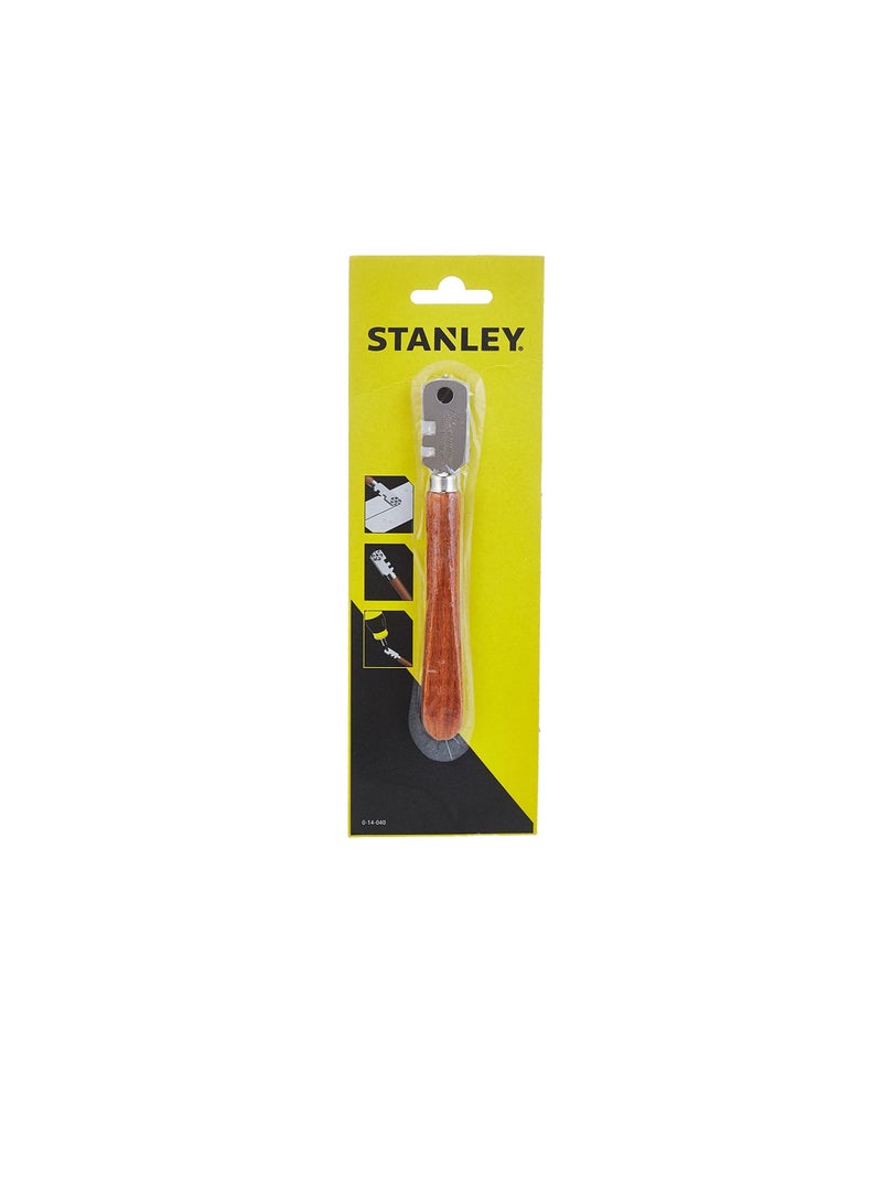 Stanley Glass Cutter 0-14-040 6 Steel Wheels, Brown and Silver