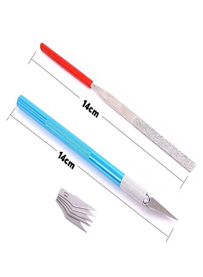 9Pcs Model Tools Kit Hobby Building Tools Craft Set for Basic Model Building Repairing and Fixing