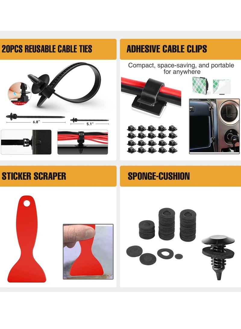 238Pcs Trim Removal Tool, Auto Push Pin Bumper Retainer Clip Set Fastener Terminal Remover Tool Adhesive Cable Clips Pry Kit Car Panel Radio Removal Auto Clip Pliers