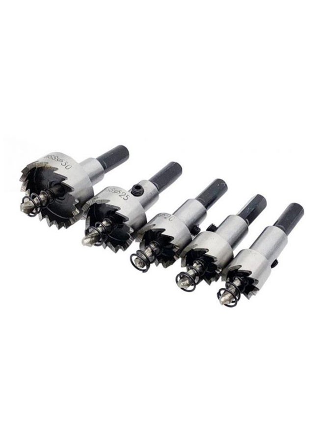 5-Piece Carbide Tip Hole Saw Set Silver 100grams