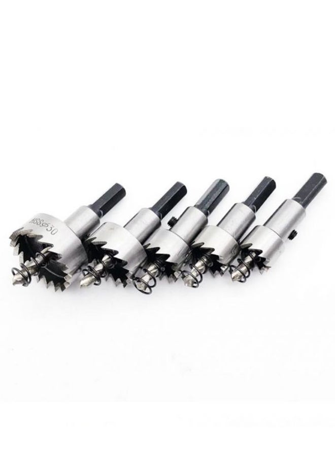 5-Piece Carbide Tip Hole Saw Set Silver 100grams