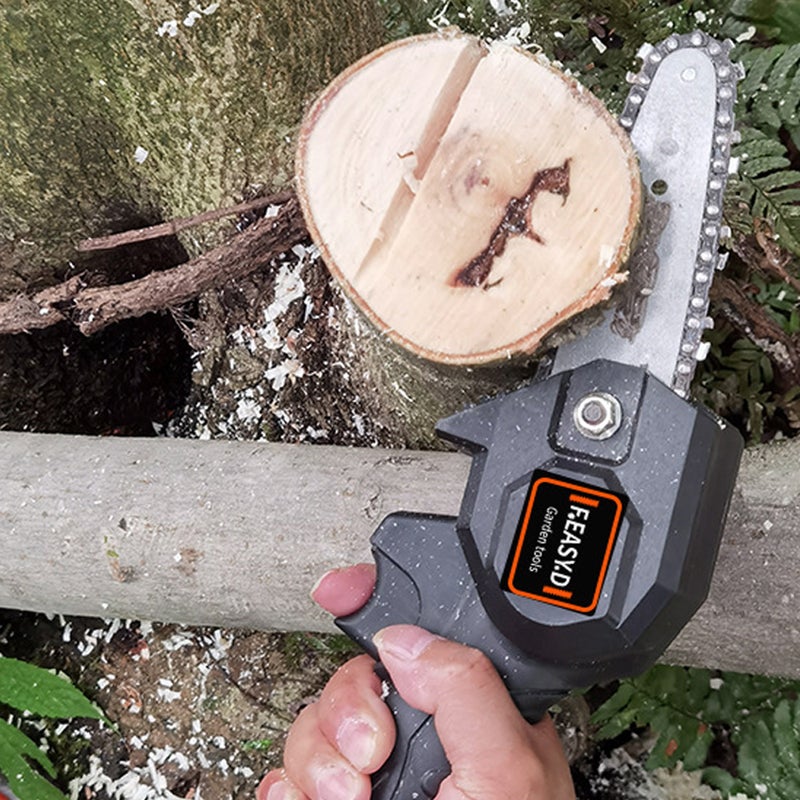 One-handed Rechargeable Small Portable Electric Pruning Saw Black 30.00X11.00X12.00cm