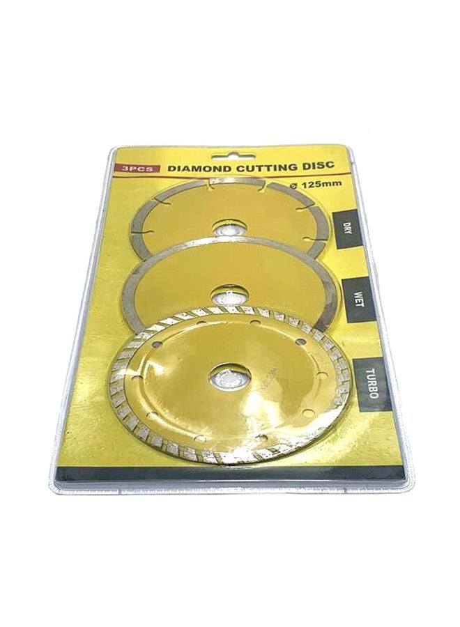 3-Piece Diamond Cutting Disc Set Gold