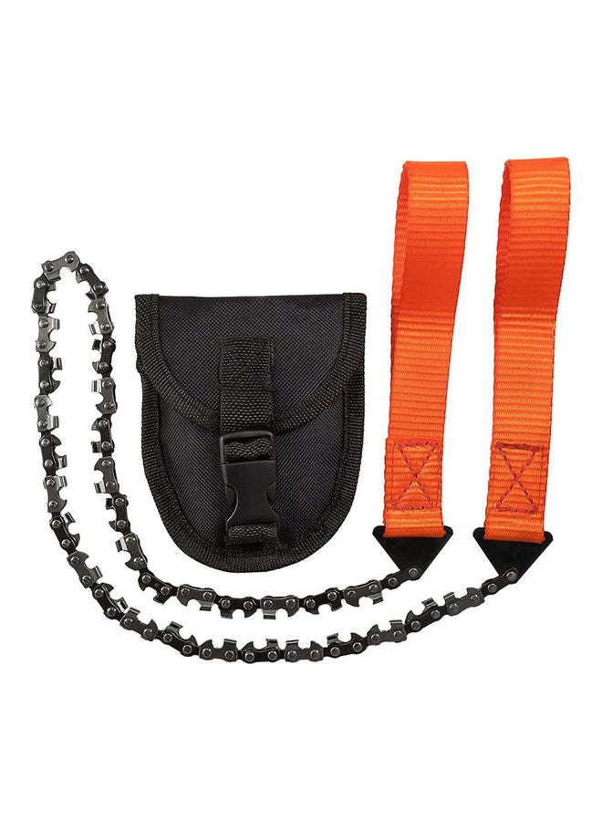 Portable Outdoor Survival Hand Zipper Saw Orange/Black 20x5x10cm
